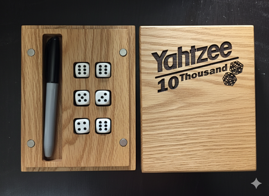 Handgemaakte Yahtzee Set 'The Traveler'