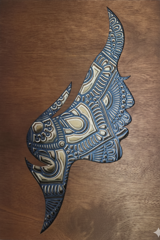 Laer gesneden 3D Mandala Vrouwen gezicht