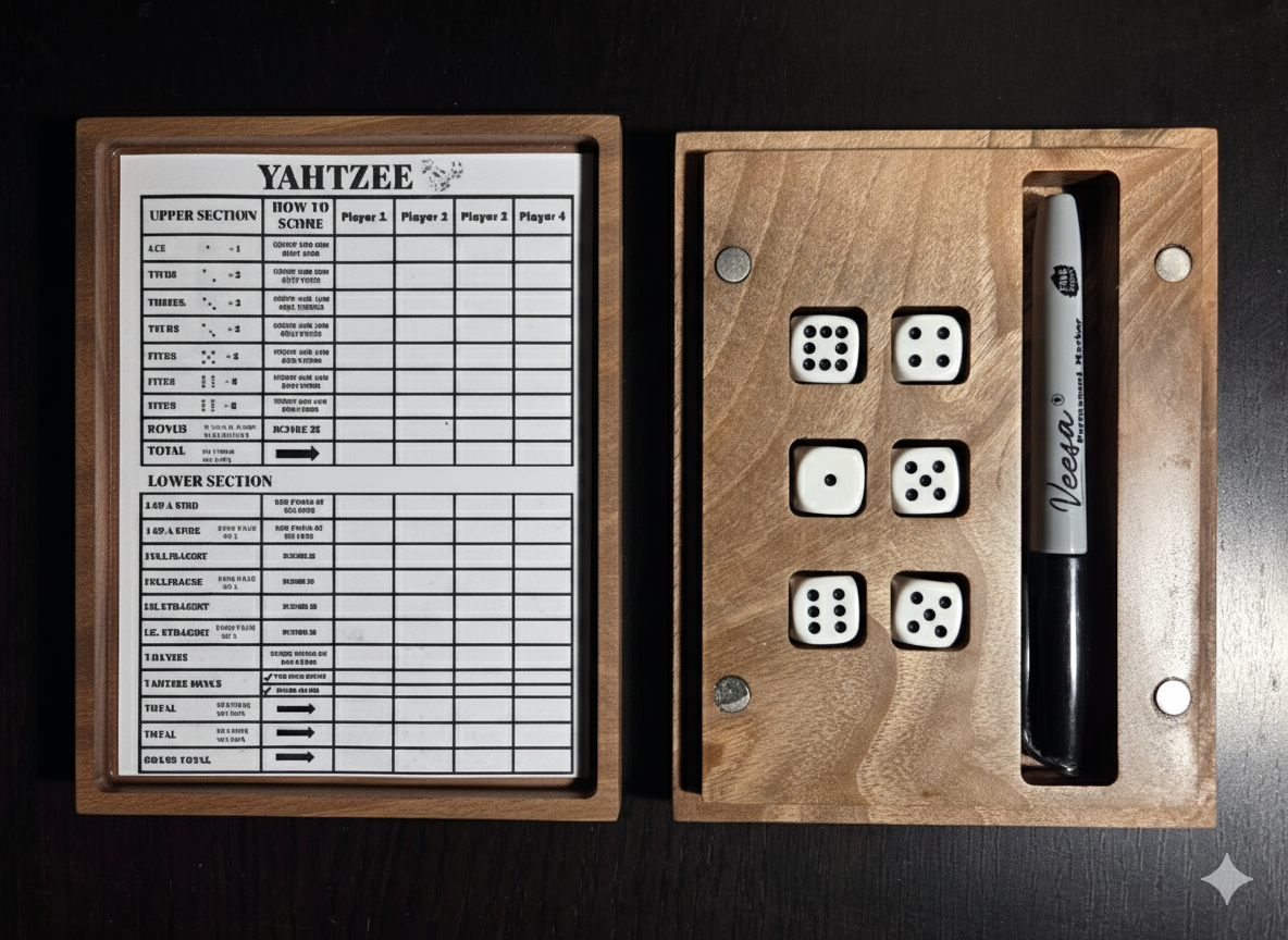 Handgemaakte Yahtzee Set 'The Traveler'