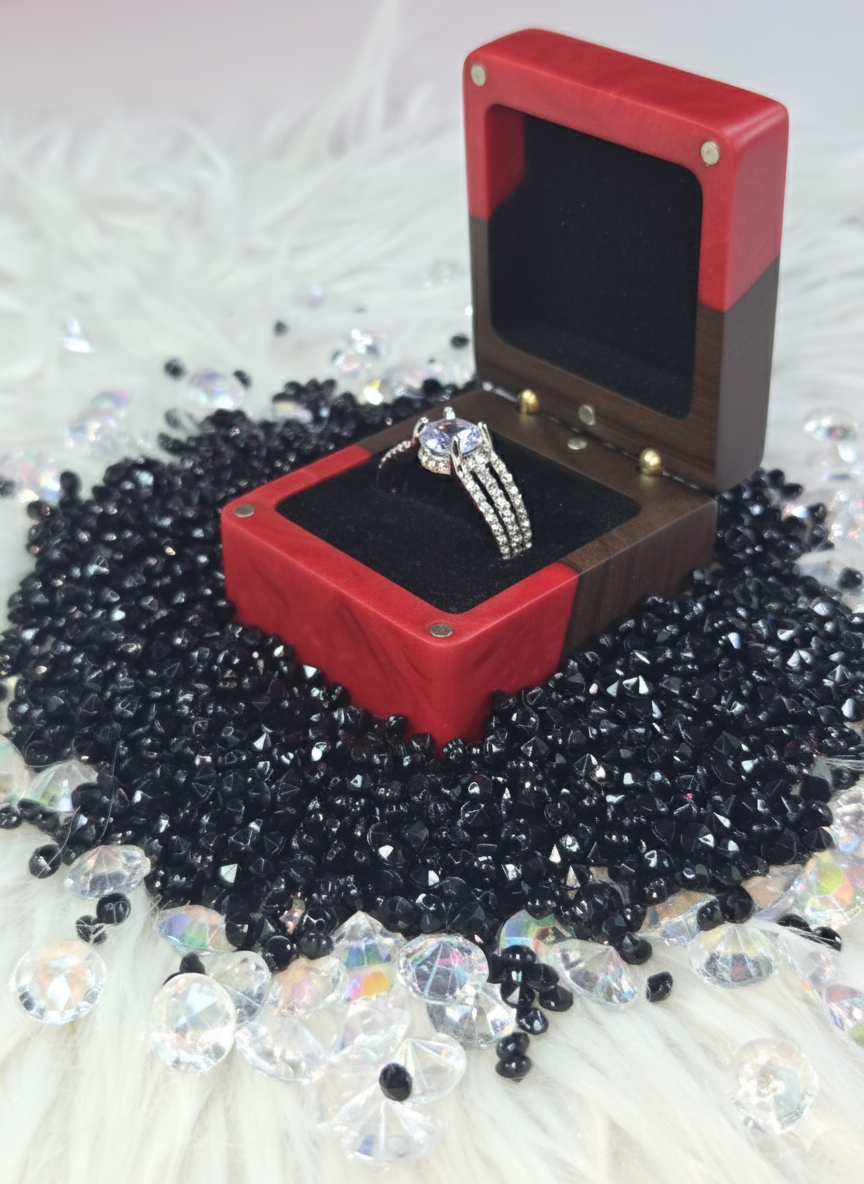 Handgemaakte Huwelijks ringdoos - Personaliseerbaar