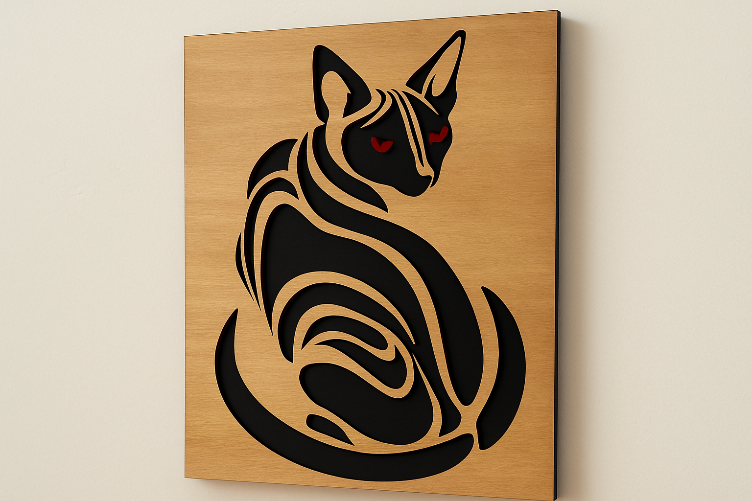 Cat artwork with improved lighting - eyes preserved exactly